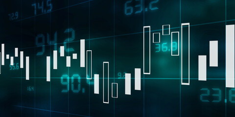 2d rendering Stock market online business concept. business Graph 