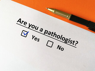 Questionnaire about specialist