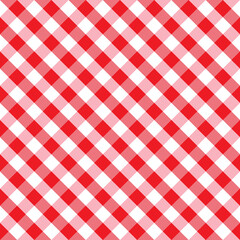 Gingham red checkered seamless pattern. Plaid repeat design background. EPS10 vector illustration, CMYK redy to print.