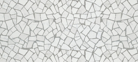 Broken tiles mosaic seamless pattern. Cream and Brown the tile wall high resolution real photo or brick seamless and texture interior background.
- 411237576