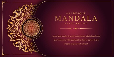 Luxury mandala background with golden arabesque pattern Arabic Islamic east style. Decorative mandala for print, poster, cover, brochure, flyer, banner.