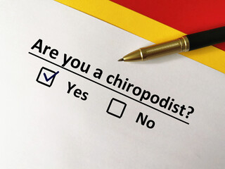 Obraz premium Questionnaire about specialist