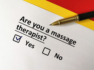 Obraz premium Questionnaire about specialist