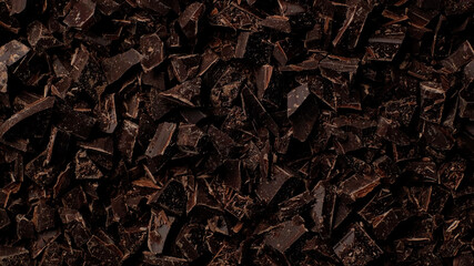 crushed dark chocolate top view