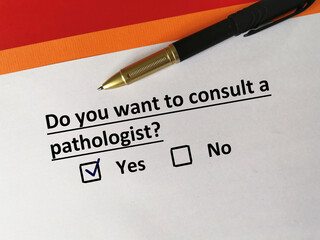 Questionnaire about specialist