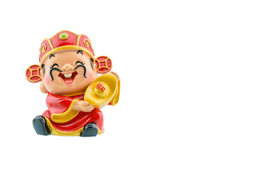 Chinese god of wealth or Caishen. Caishen is the mythological figure worshipped in the Chinese folk religion and Taoism. Caishen's name is often invoked during the Chinese New Year celebration.