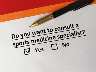 Questionnaire about specialist