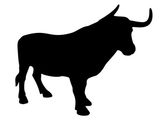 Big bull with horns. Vector image.