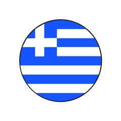 Greece Flag Vector Icon with Blue and White stripes and white cross on blue colors in Europe.