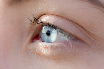 close up of a female eye