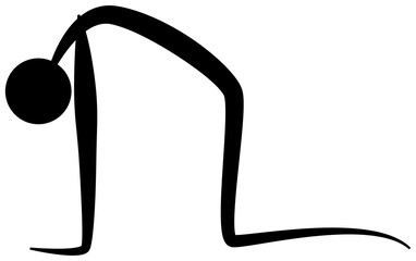 Yoga asanas simple line icon of a set. Vector