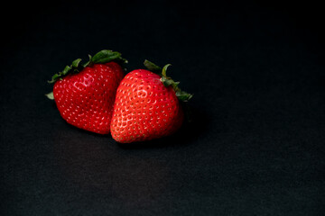 strawberry on black