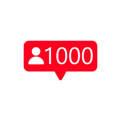 Followers notifications, Social media notifications icons