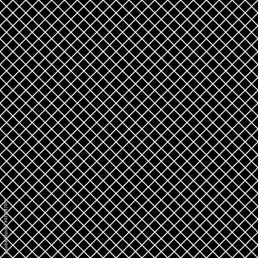 Poster Black background and white grid. Vector mesh pattern.