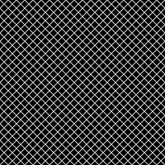 Black background and white grid. Vector mesh pattern.