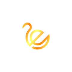 Obraz premium illustration of initial E with a swan