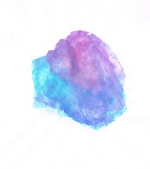 abstract blue and pink watercolor on white background, color is splashing on the paper