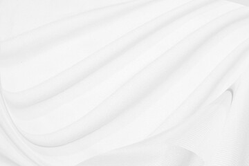 Fototapeta premium Clean fashion woven beautiful soft fabric abstract smooth curve shape decorative textile white background