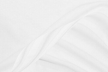 Fototapeta na wymiar soft light smooth fabric abstract curve shape decorative modern fashion white background