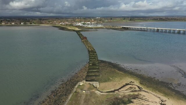 The Old Hayling Island Railway Bridge aerial footage of the remains of this wooden bridge that was closed in 1963 and was a branch line from Havant to Hayling Island.