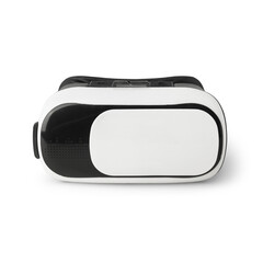 Realistic white virtual reality headset isolated on white background with clipping path.