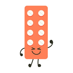 Funny medicine pills character happiness. Humor medical emoticons pills cheerful. Cartoon work emoji character health care pharmacy. Happy face pills mascot icon tablet. Isolated hospital symbol