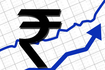 Rupee currency . 2D rendering illustration
