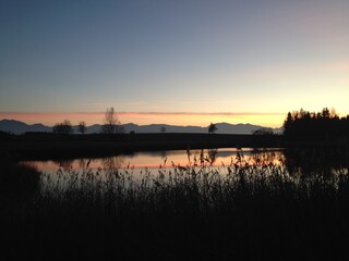 Fototapeta premium Sonnenuntergang Oberbayern