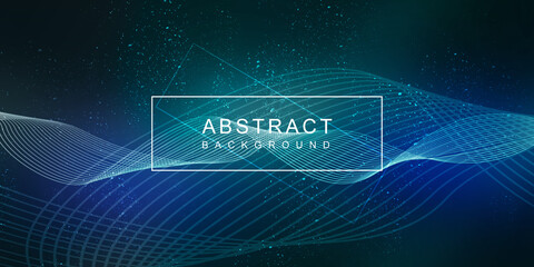 Fototapeta premium 2d illustration Abstract futuristic electronic circuit technology background 