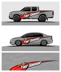 Car wrap graphic racing abstract strip and background for car wrap and vinyl sticker - Vector
