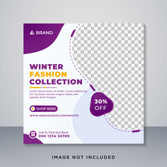 Winter Fashion Social Media Post Banner Design Template
