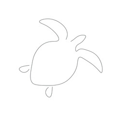 Turtles animal drawing, vector illustration