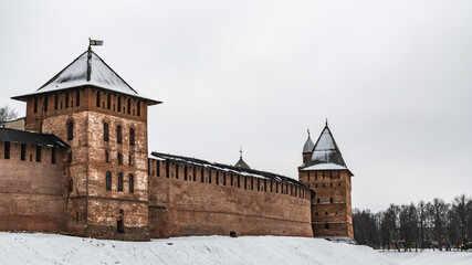 The outer wall of the Novgorod Kremlin