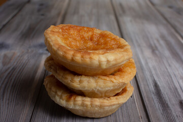 Traditional Bakewell pudding stack