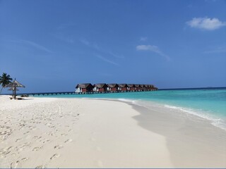 Maldives Picture of a beach with beautiful villas