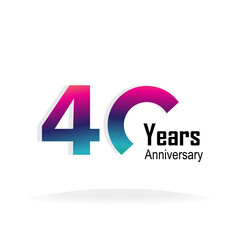 40 Year Anniversary Logo Vector Template Design Illustration