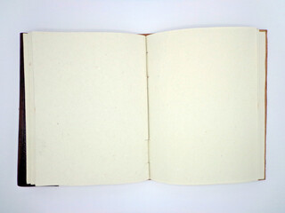 Open notebook on lectern, isolated with blank space for text