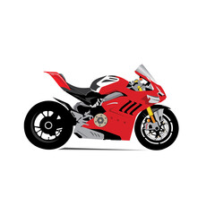 Motorcycle vector icon illustration rider colorful design