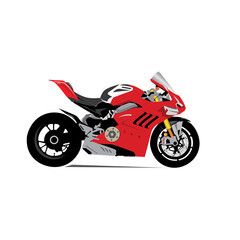 Fototapeta premium Motorcycle vector icon illustration rider colorful design