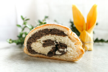 Homemade Poppy seed cake (Makowiec) for Easter or Christmas.