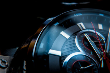 Artistic closeup of a watch in soft focus.