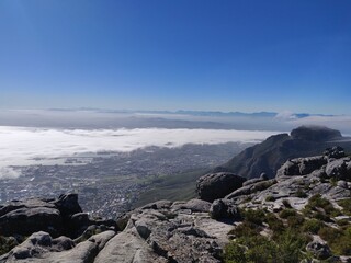 cape point view from table top mountain in south africa