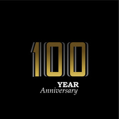 100 Year Anniversary Logo Vector Template Design Illustration gold and black