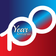 100 Year Anniversary Logo Vector Template Design Illustration