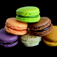 Colorful french macaroons
