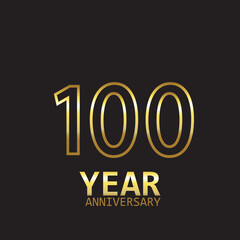 100 Year Anniversary Logo Vector Template Design Illustration gold and black