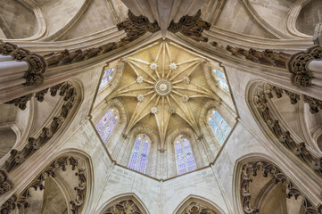 Obraz premium Dominican abbey of Santa Maria de Vitoria, Founders’ Chapel, Batalha, Estremadura and Ribatejo Province, Portugal