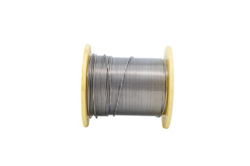 Roll of solder (lead wire) isolated on the white background