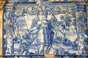 Porta da Vila, Inside azulejos, Obidos, Estremadura and Ribatejo, Portugal