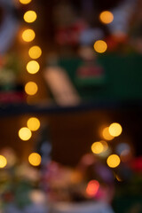 Bokeh background..Happy new year, merry christmas and Valentine’s day, greeting card, gift packages.